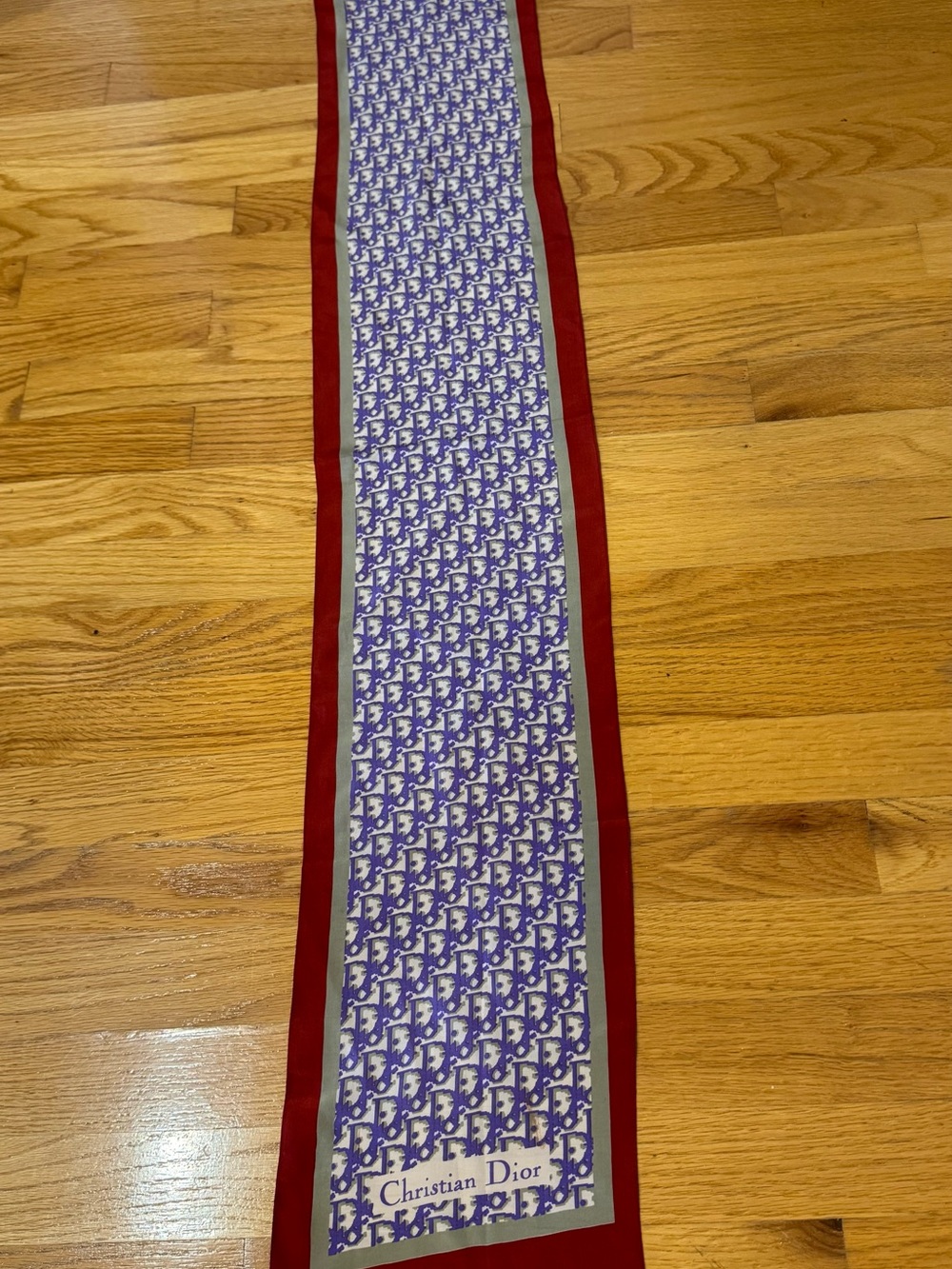 Dior Red and Purple Signature Silk Twilly